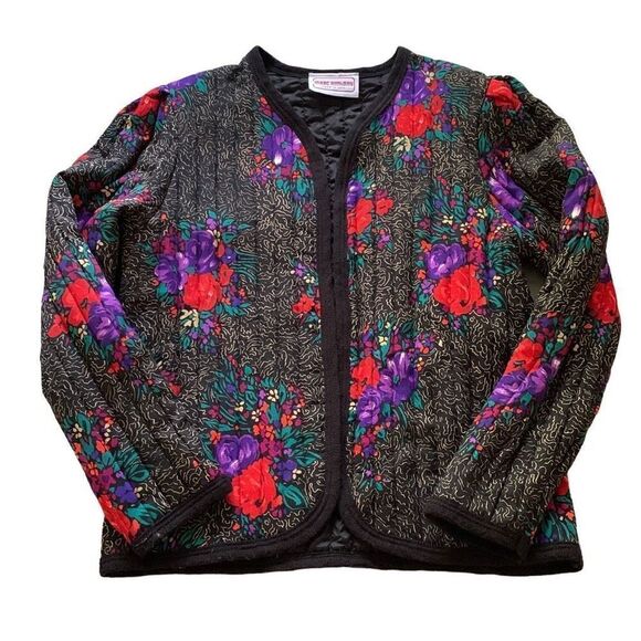 Marc Anthony Vintage Bouquet Print Quilted Jacket - Picture 1 of 7